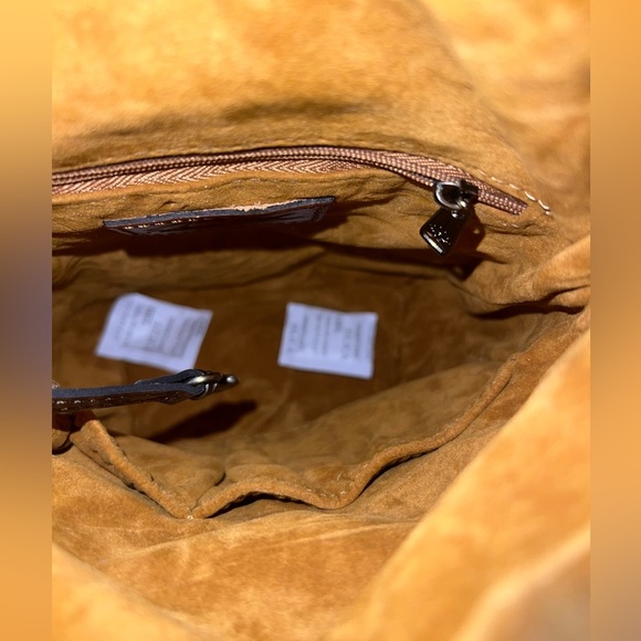 Patricia Nash Crossbody Bag Tooled Turquoise Stipes Sling backpack - Picture 9 of 11